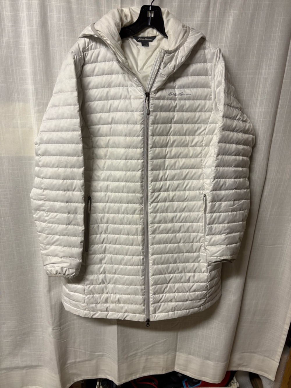 Eddie Bauer Women’s Cream Quilted Packable Hooded Puffer Coat